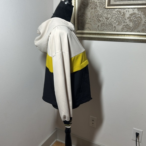 ZARA color block 1/4 front zipper lightweight top jacket hoodie Sz‎ M - Picture 6 of 13
